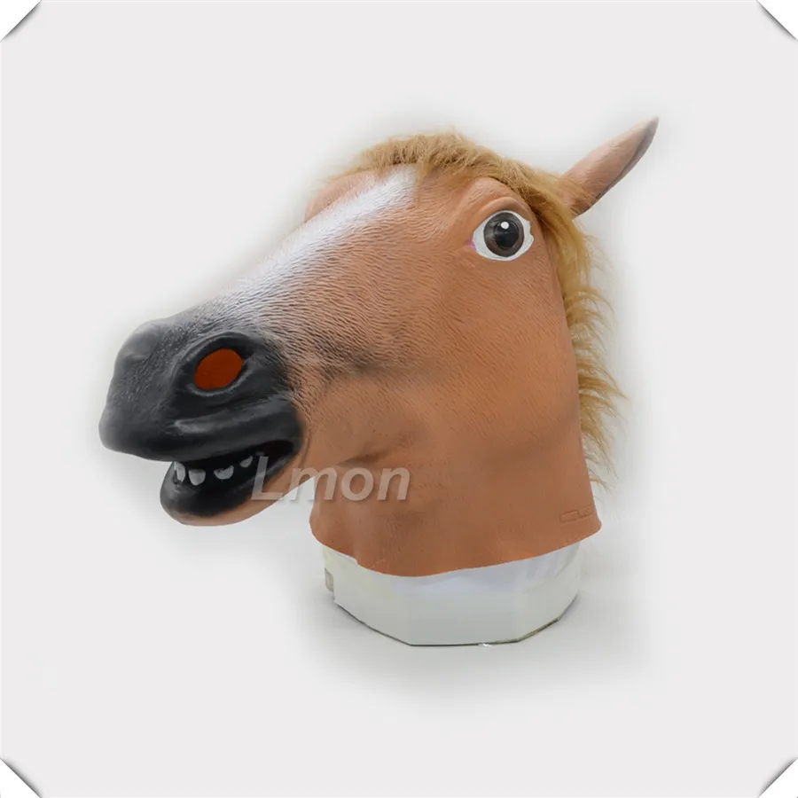 Halloween Party Cosplay Funny Animal Full Head Mask Rubber Horse Mask