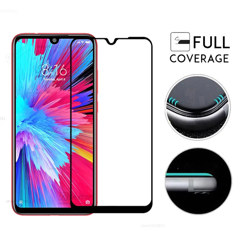 Защитное стекло для экрана закаленное Xiaomi Redmi Note 7 s полное покрытие Защитная