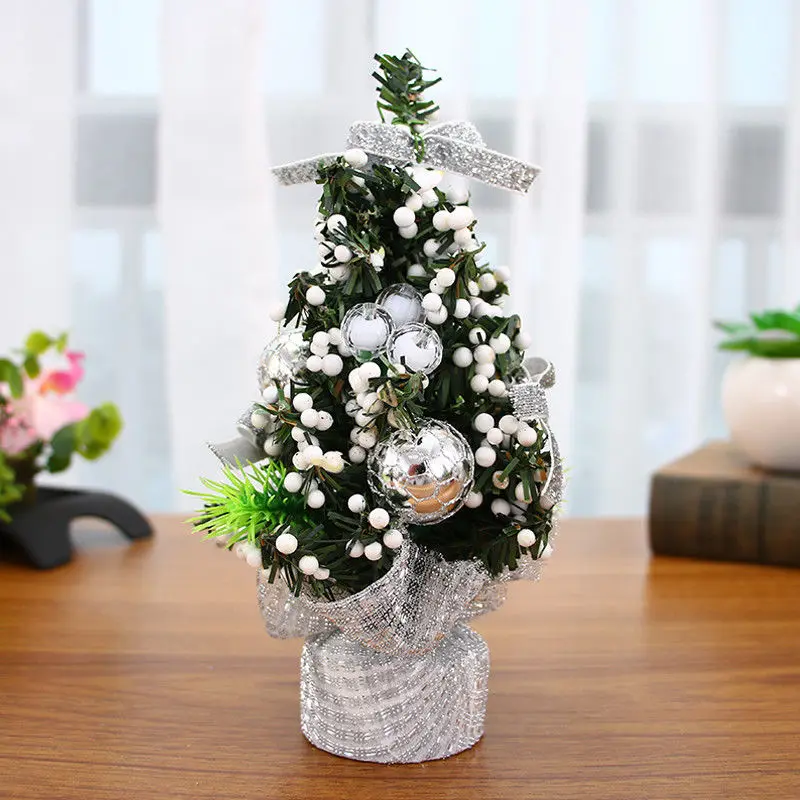 Mini 20cm Christmas Tree Decor Table Desk Decor Small Party Xmas Ornaments Gift