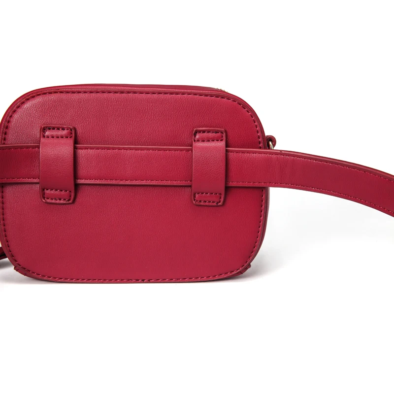 Annmouler модный бренд поясная Сумка Высокое качество Для женщин Талия пакеты искусственная кожа красный поясная сумка для дам 2 пояса поясные