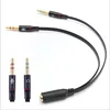 3.5mm 1 hembra a 2 macho Auriculares auriculares cable de audio adaptador de divisor de micrófono conectado a la PC portátil ► Foto 1/3