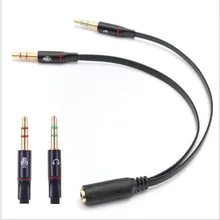 3 5mm 1 Female to 2 male Headphone Earphone Audio Cable Micphone Splitter Adapter Connected Cord