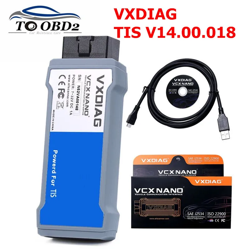 

VXDIAG USB&WIFI Version NANO TIS Techstream V14 For TOYOTA Compatible with SAE J2534 key programmer Diagnostic tool