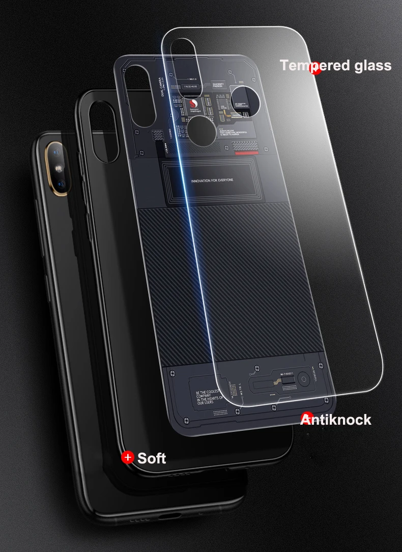 Case for Xiaomi Mi 9/ Xiaomi Mi 9 SE Tempered Glass Case for Xiaomi Mi9/ Xiaomi Mi 9SE Mi9 Case Color Simple Anti-fall Cover