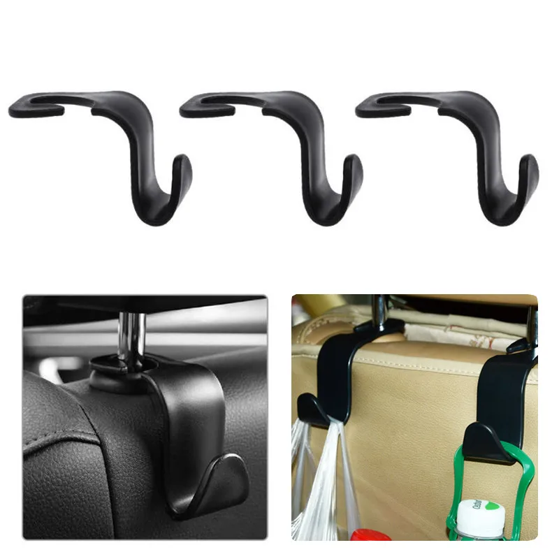 

Car Back Seat Hooks Hangers Organizer Auto Fastener Clip Universal Headrest Mount Storage Hooks Handbag Storage Dropshipping