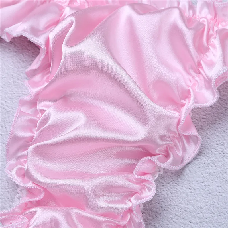 Hot Sexy Mens Satin Underwear T Back Sissy Panties Grid Thong Seamless Enhance Pouch GayBikini Briefs Pants Mens Underwear -