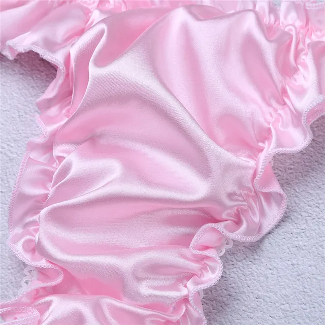 Hot Sexy Mens Satin Underwear T Back Sissy Panties Grid Thong Seamless Enhance Pouch GayBikini Briefs Pants Mens Underwear -