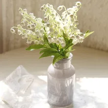 1 шт. имитация цветка долина Лилия жесткий на ощупь имитация ветра Chime Орхидея искусственный цветок для свадьбы гостиной вечерние праздничный декор для обеденного стола