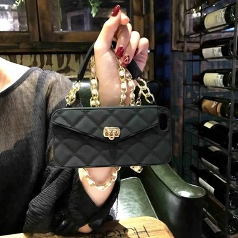 Aoweziic-The-new-tide-brand-South-Korea-For-iPhone8-mobile-phone-shell-silicone-diagonal-lanyard-bag