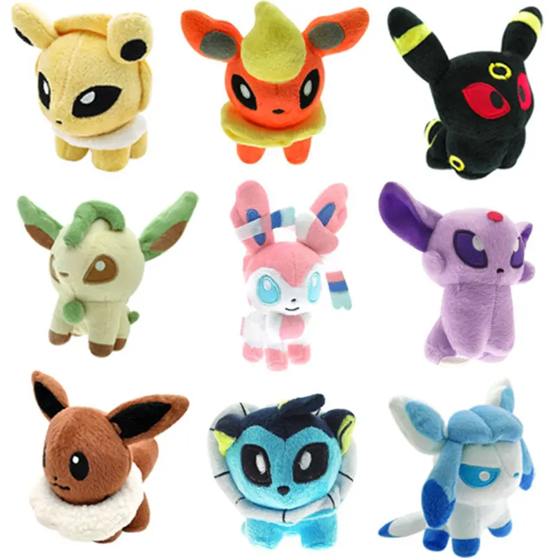 

Pokemoned Yokai ty Beanie Boos 9pcs/set of evee Plush Doll Toy Eeveelution ty Beanie Boos evee Eeveelution