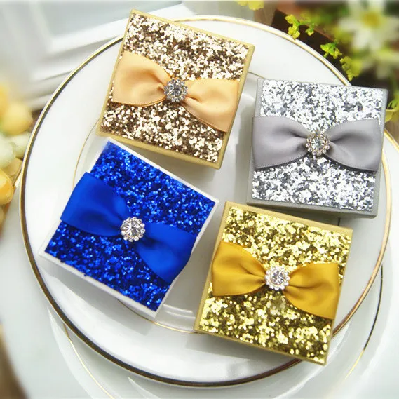 

beautiful paillette wedding gift boxes ,6.5*6.5*4cm, BY1708021