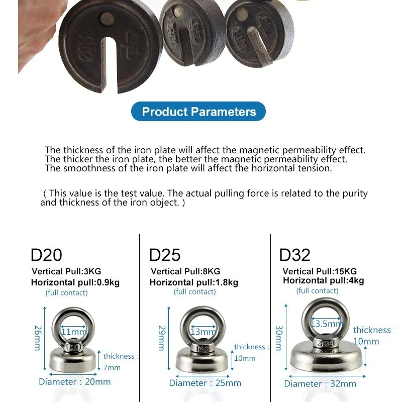 Сильный поиск магнит рыболовный горшок рыболовные магниты Deep Sea Salvage рыболовный крючок магнит все размеры Охотник за сокровищами держатель