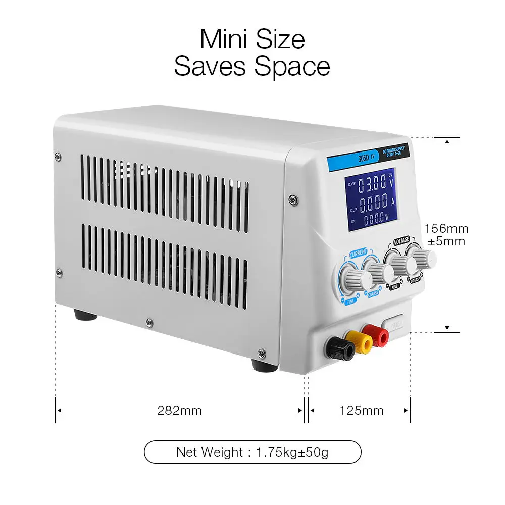Мини Регулируемый цифровой источник питания постоянного тока 30 V 5A лаборатории импульсный источник питания 220 V-240 V Регулируемый источник питания постоянного тока