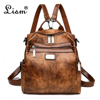 

2018PU Leather Fashion Women Backpack Female School Bags For Teenager Girls High Quality Backpack Women Large Capacity Sac A Dos