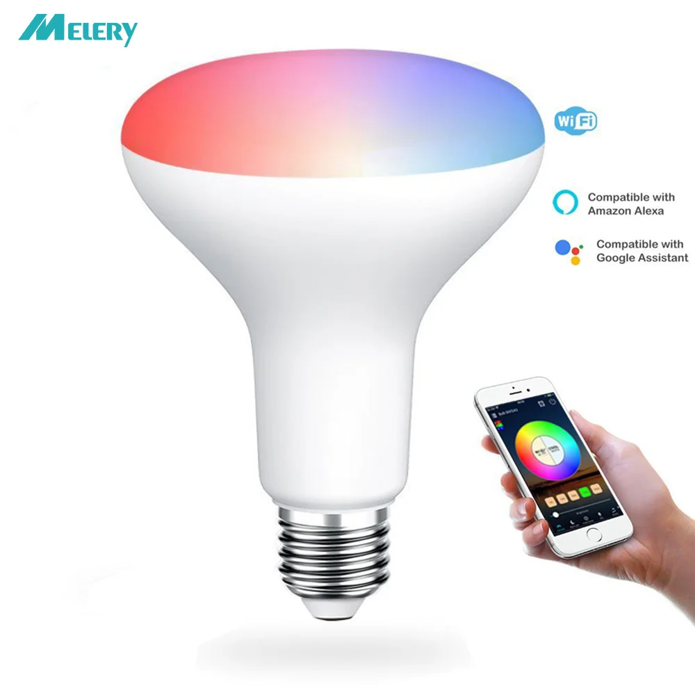 

WIFI Smart LED Light Bulbs E27 8W R95 Equal 80W Reflector RGB White Color Mood Light Homekit Works with Alexa and Google Home