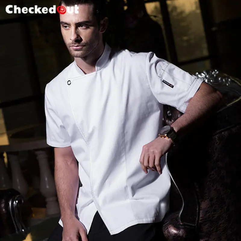 

new arrival high quality washable short-sleeve thin white chef uniform men chef costume