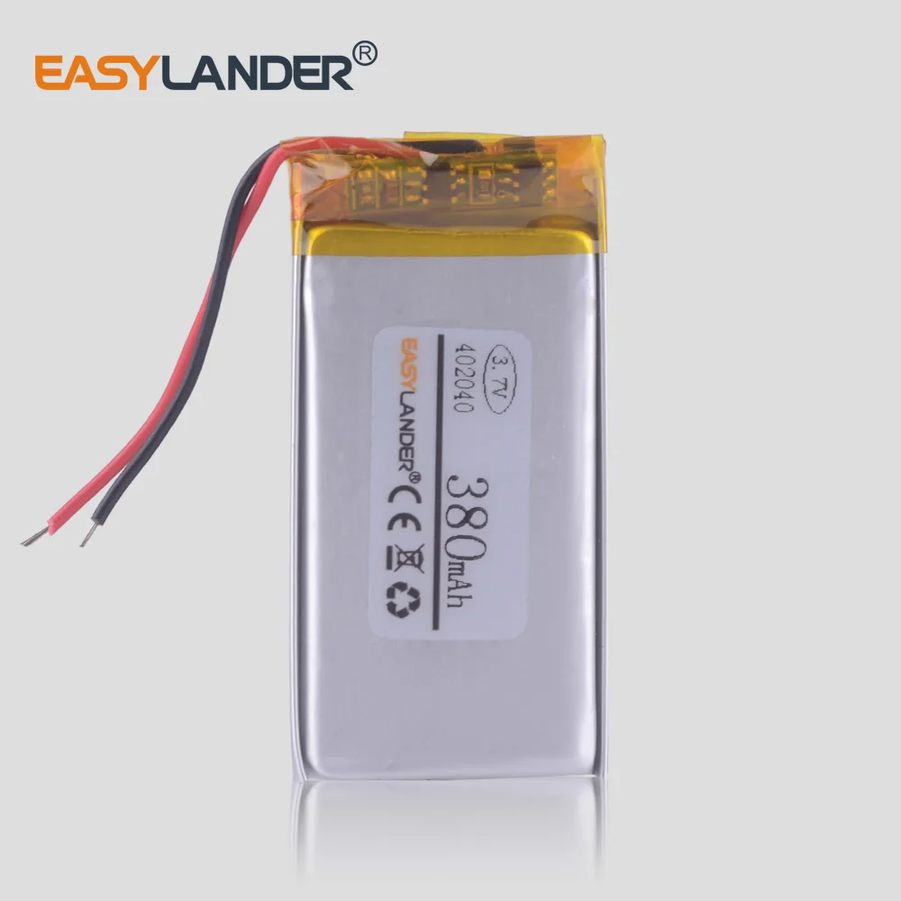 

3.7V 380mAh 402040 Lithium Polymer Li-Po li ion Rechargeable Battery cells For Mp3 player wireless controller car DVR