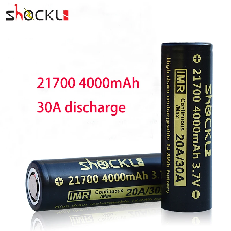 

2pcs shockli 21700 4000mah li-ion rechargeable battery 30A high drain 21700 lithium battery for 21700 flashlights mod