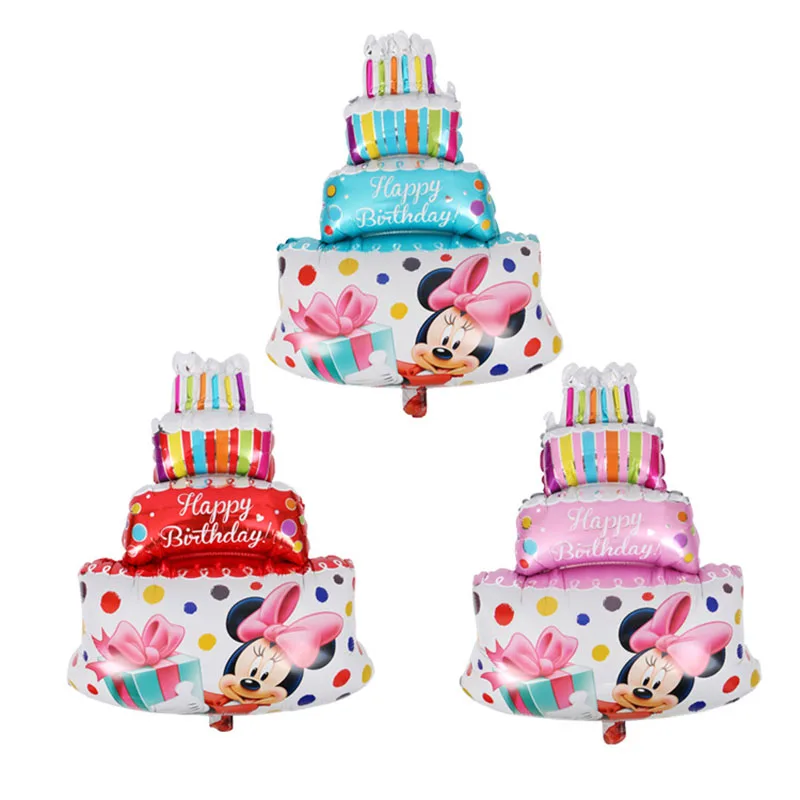 Мини Микки Маус Минни алюминиевые воздушные шары с тортом детский день рождения День Рождения декоративные шары