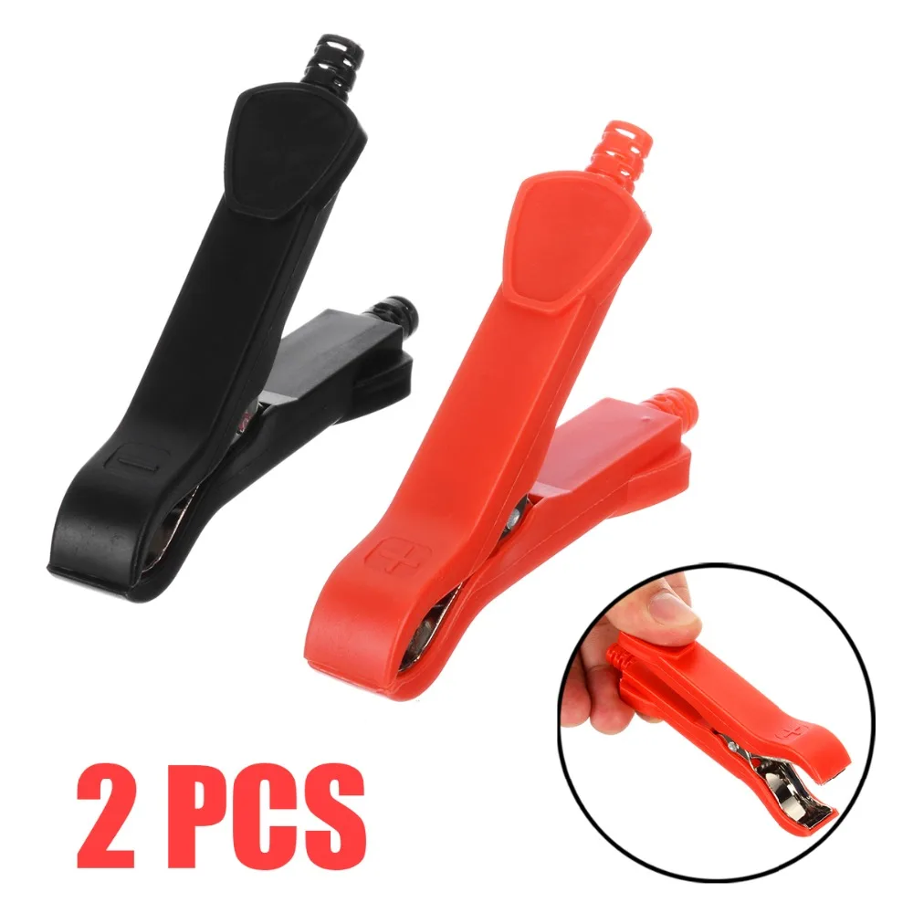 

2pcs 30A Crocodile Clamps 90mm Length Alligator Clip Insulated Handle Cable Lead Test Alligator Lead Clamp Red Black