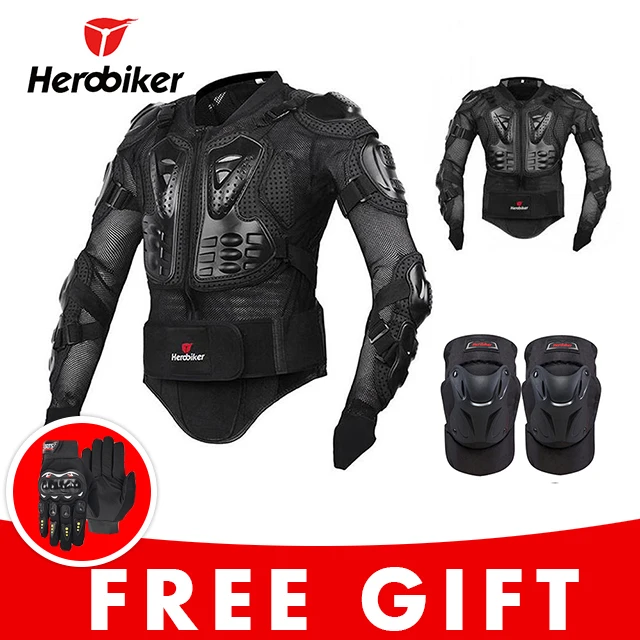 Motorcycle Jacket Riding Protection Armor Motorbike Motocross Equipment Racing Body Armor Moto Ptotective Gears Combination - Цвет: 2black set MK004B