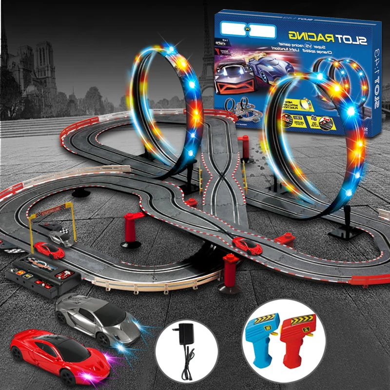 Remote Control Car Racing Tracks Electric Train Railway Toy For Kids