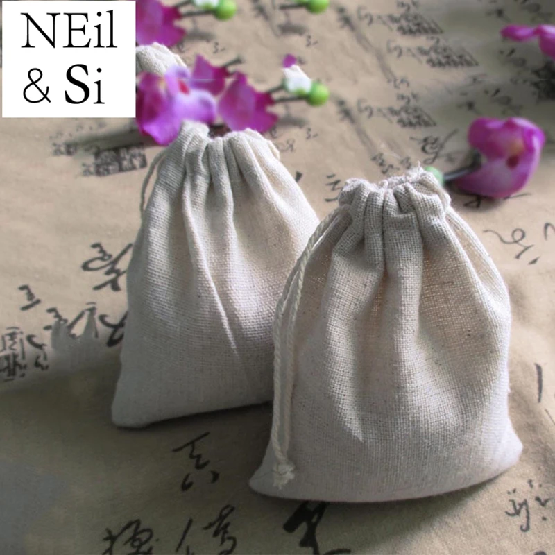 

8*10cm Drawstring Jute Bag Grocery Gift Packaging Pouch for Wedding Favor Sachet storage Handmade Soap Bags Free Shipping