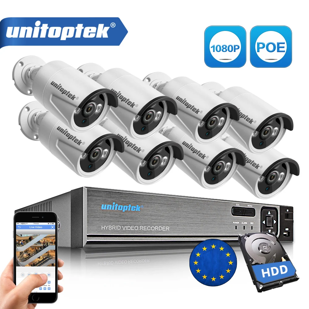 4CH / 8CH 1080P 48V POE NVR 2.0MP 3000TVL Night Vision POE IP Camera CCTV System Plug and Play Video Surveillance Kit APP XMEye 4CH / 8CH 1080P 48V POE NVR 2.0MP 3000TVL Night Vision POE IP Camera CCTV System Plug and Play Video Surveillance Kit APP XMEye