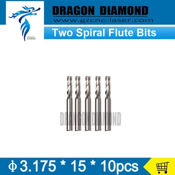 

Two flute carbide spiral bits 10 pcs/lot 3.175*15mm two flute CNC router end mill