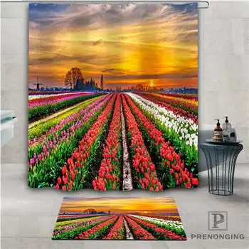 

Custom flower field (1) Waterproof Shower Curtain Doormat Home Bath Bathroom Polyester Fabric Multi Sizes#2019-01-12-292