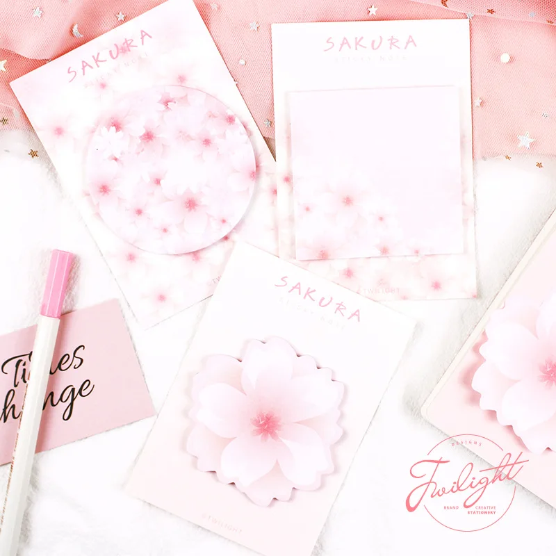 6 шт. Sakura flower sticky note розовый цвет cherry post memo pad маркер it sticker Канцтовары подарок