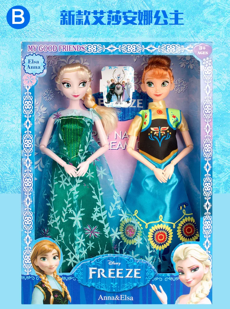 Disney Toys For Kids Fashion Anime Dolls Frozen Cartoon Princess Anna And Elsa Dolls Toys Models Juguetes Tq0120