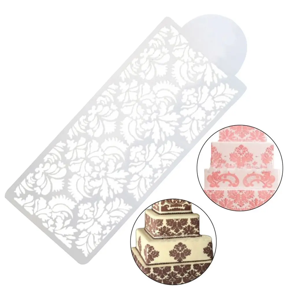 

1PC New Pretty Damask Lace Border Cake Side Cupcake Stencil Sugarcraft Decoration Baking Tool