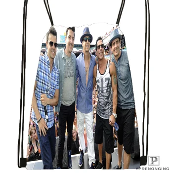 

Custom New Kids on The Block Drawstring Backpack Bag Cute Daypack Kids Satchel (Black Back) 31x40cm#180531-04-37