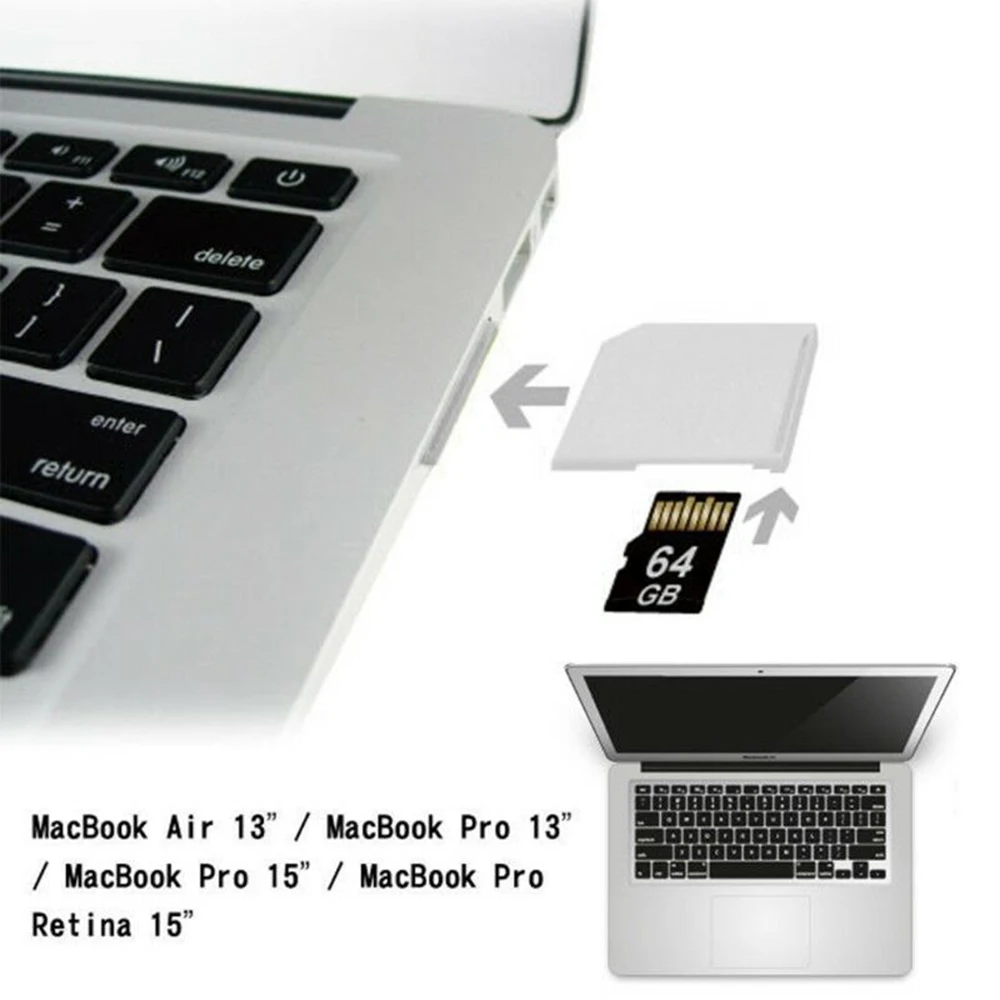 Конвертер карт памяти для MacBook Pro портативный мини-конвертер Micro SD TF на адаптер Air |