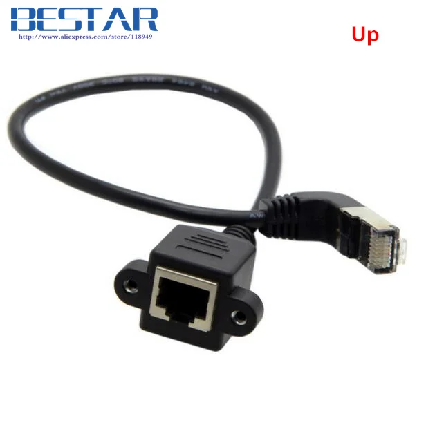 

Up Angled RJ45 Cat5e 8P8C FTP STP UTP Cat 5e Male to Female Panel Mount LAN Ethernet Network Cable RJ45 angle 30cm 60cm 1m 1.5m