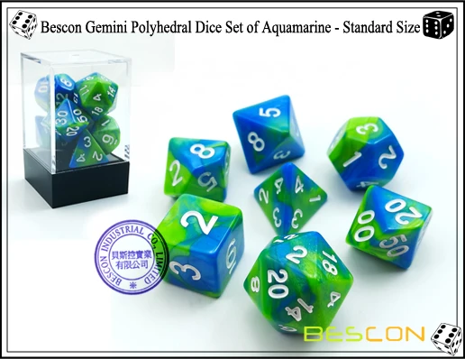 Bescon Gemini Dice Set of Aquamarine-1