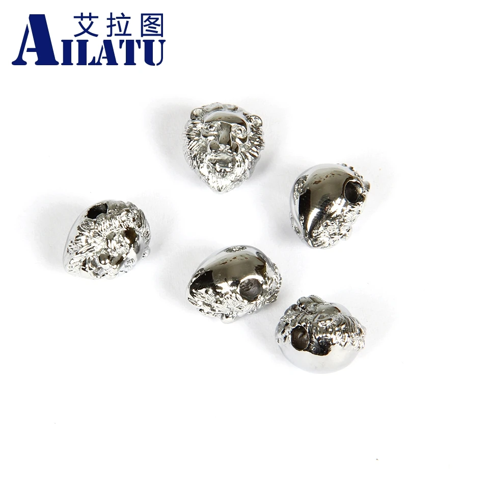 

Ailatu 10pcs/lot Stainless Steel Lion Head Accessories Animal Shape Bracelet Charm For DIY Fashion Jewelry