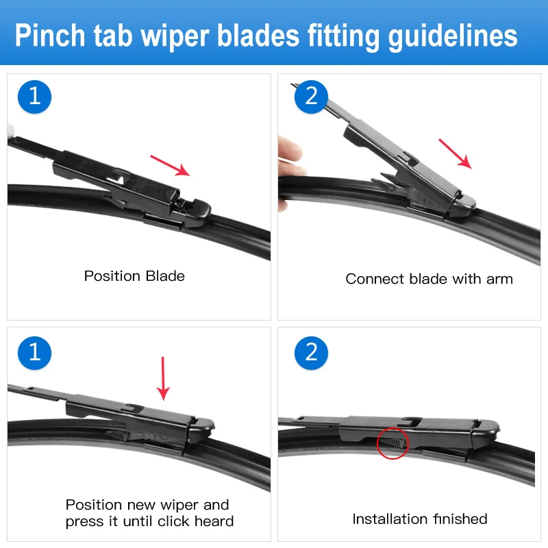 Set of 2 Windshield Wiper Blades - 28 / 28 Pinch Tab Basics 