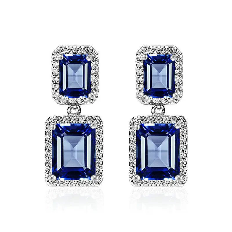 SINZRY, классический дизайн, сверкающие прямоугольные серьги-гвоздики с кубическим цирконием, элегантные креативные геометрические Винтажные серьги для женщин