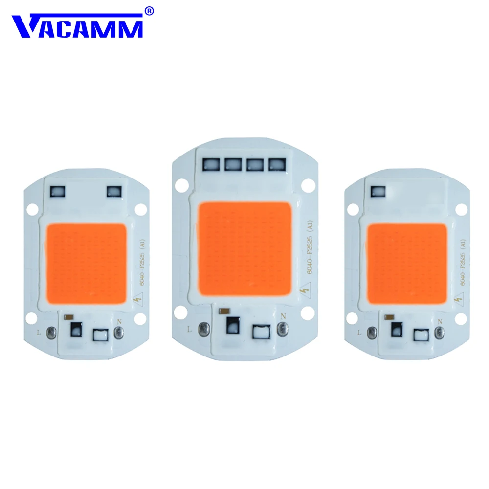Светодиодные лампы для выращивания Vacamm COB Чип полного спектра переменного тока 220 в 110 В 20 Вт 30 Вт 50 Вт своими руками лампы для цветов