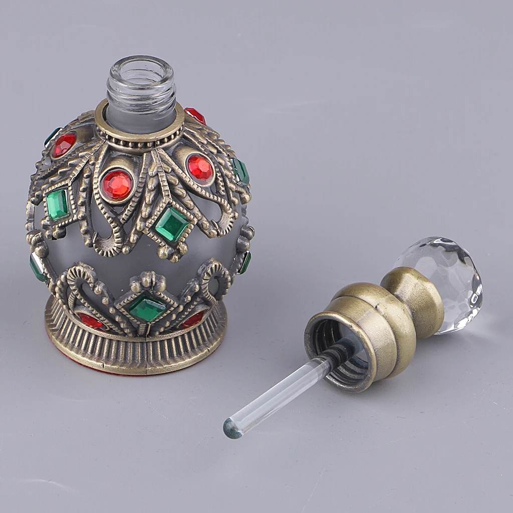 MagiDeal Beautiful Antique 15ml Refillable Glass Perfume Bottles Case Box for Elegant Woman Wedding Gift #1