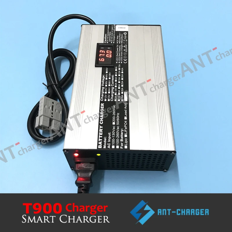 

Customized 900W 42V 20A Golf Cart Charger 10s 36 Volt Li-ion Lipo LTO Battery Pack Smart Charger Aluminum Case with Display