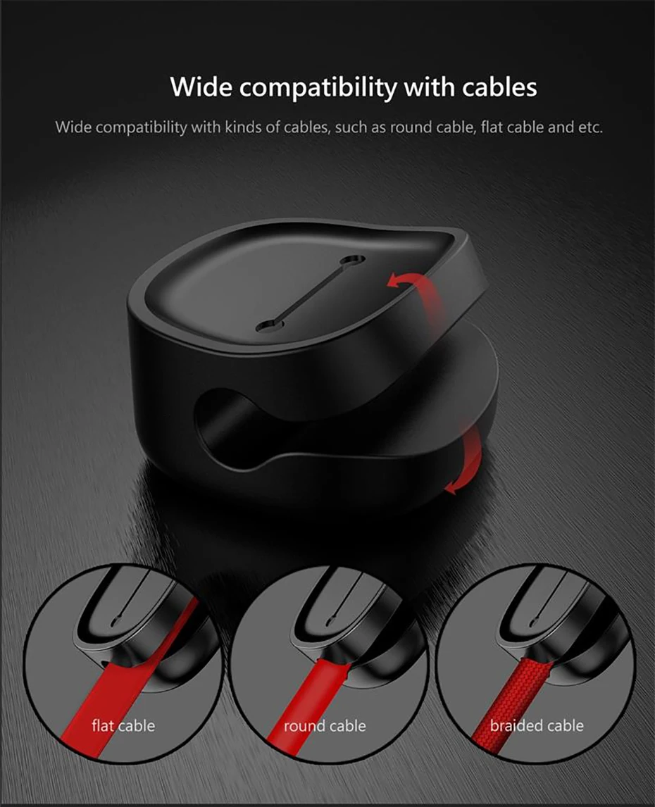 Магнитный зажим для кабеля Baseus для мобильного телефона, usb-устройство для сматывания кабеля для наушников, органайзер для кабеля, магнитный держатель для настольного сматывания кабеля