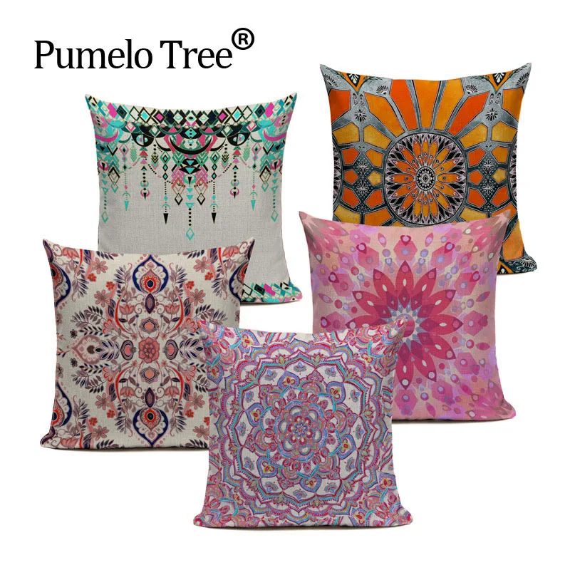 

Vintage Decorative Cushion Covers Bohemian Multicolor Pillowcase For Pillow Custom High Quality Cushions For Sofa Bed Decor