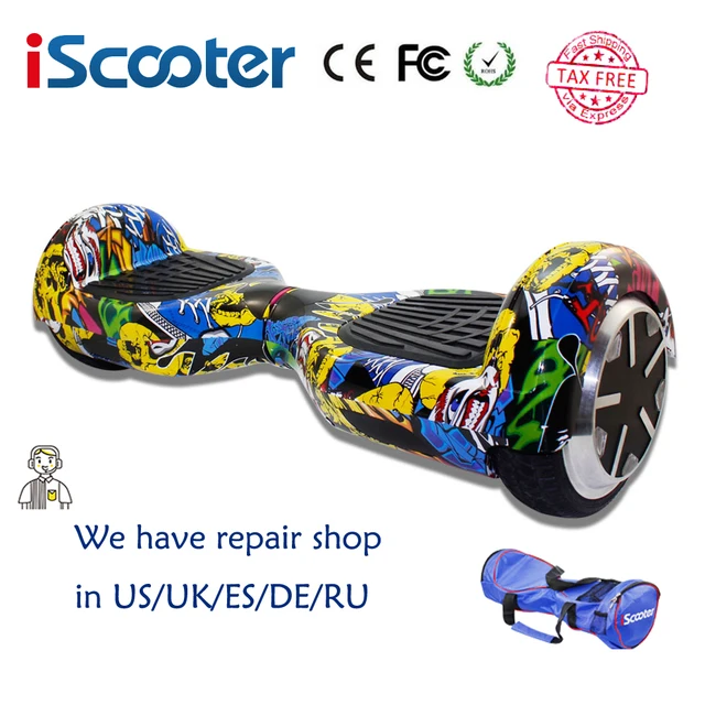 Cheap  hoverboard Free Shipping Colorful iScooter 2 Wheel self Balance Electric scooter with LED 7inch Smart steering-wheel Skateboard