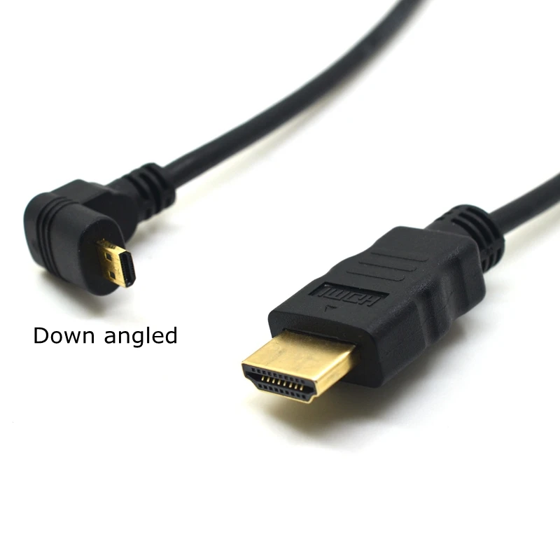  HDMI tipo A a Micro HDMI Up & Giù Ad Angolo Gomito maschio Cavo 30 cm 1ft Placcato Oro 3D 4 K 1080 