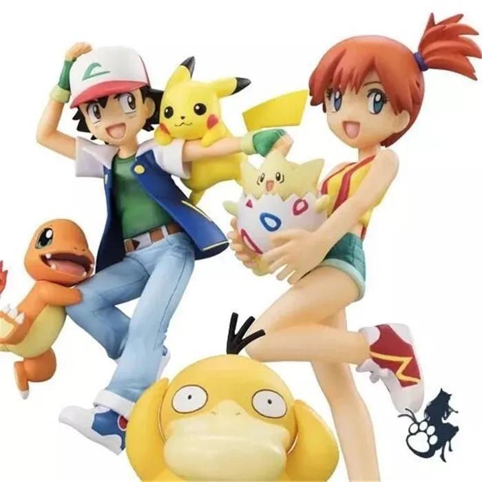 

2pcs/Lot Anime XY Figures Ash Ketchum Pikachu & Charmander & Kasumi & Togepi & Psyduck action figures For Kids