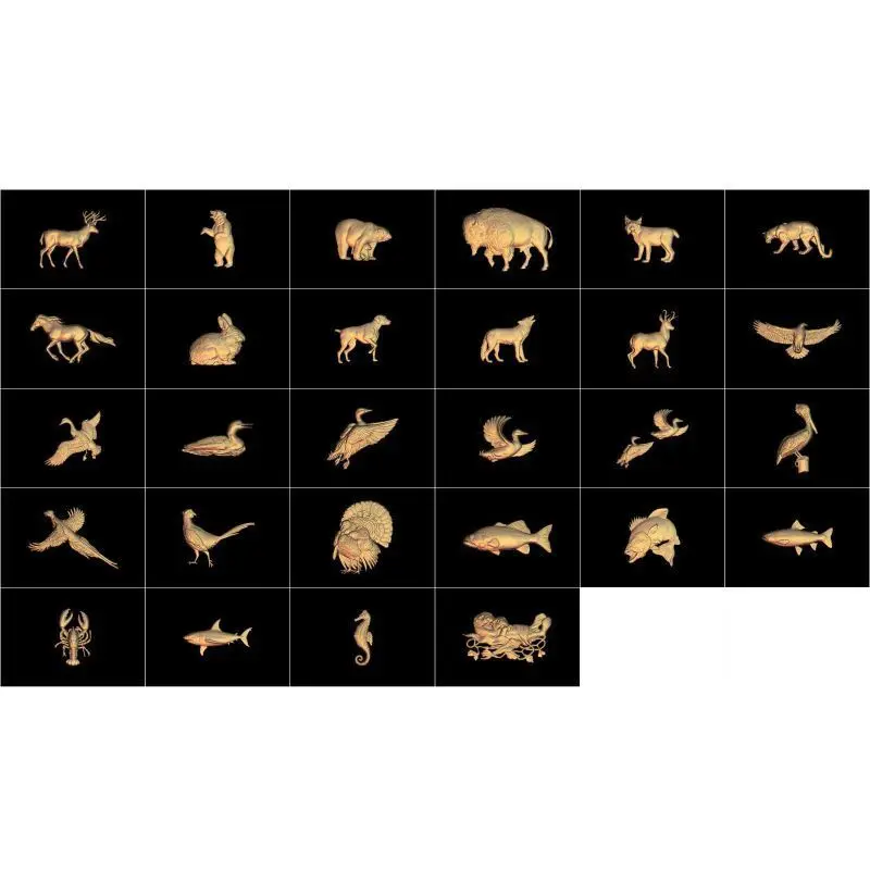 103pcs/set Animal 3d model STL relief for cnc STL format 3d model for cnc stl relief artcam vectric aspire