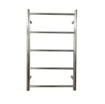 

New Round Heated Towel Rail Ladder Rack 6 Stainless Steel Bars 450mm X 600mm